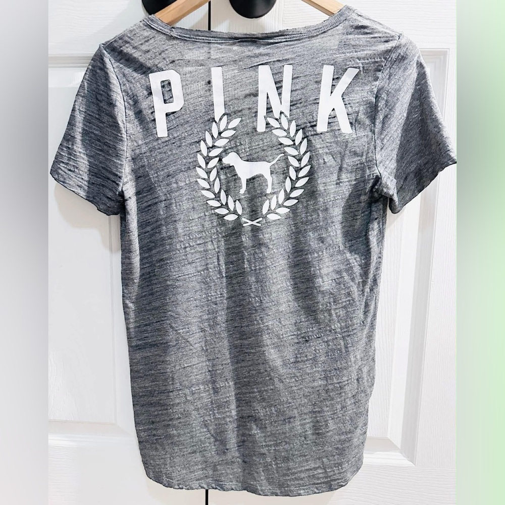 PINK Victoria's Secret Charcoal V-Neck Tee